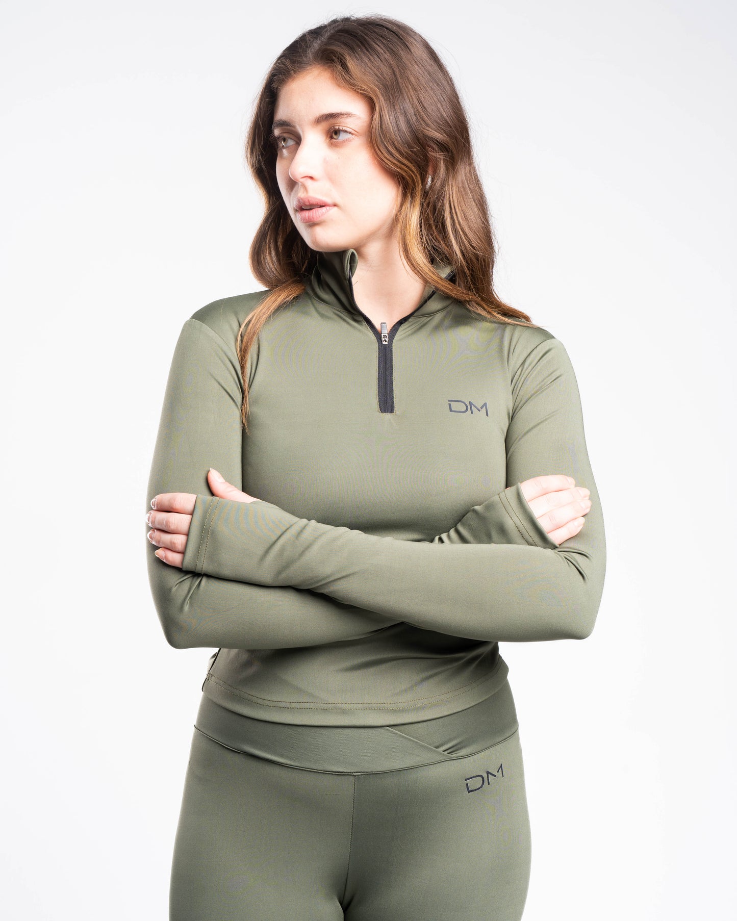 LONG SLEEVE ZIP UP - SAGE