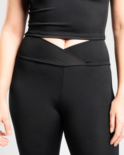 V-WAIST FLARED PANTS - MIDNIGHT DRIVE