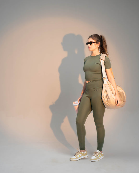 V-WAIST SCULPT LEGGINGS - SAGE