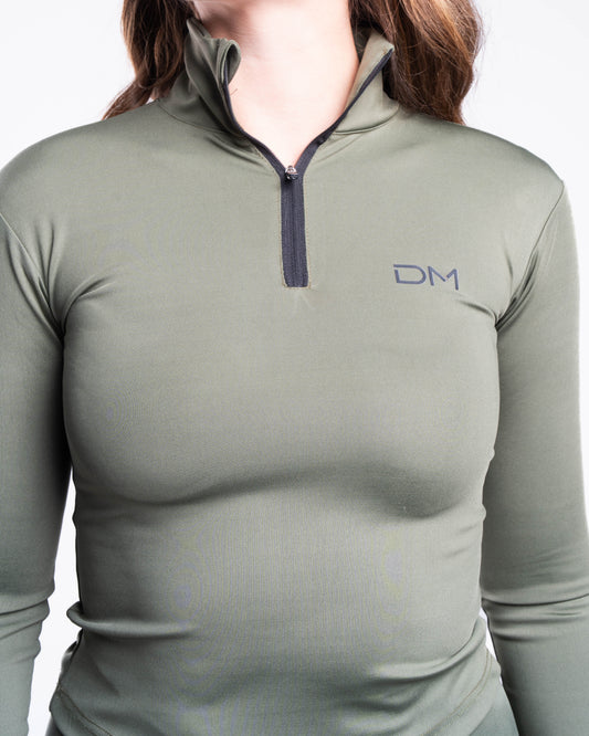 LONG SLEEVE ZIP UP - SAGE